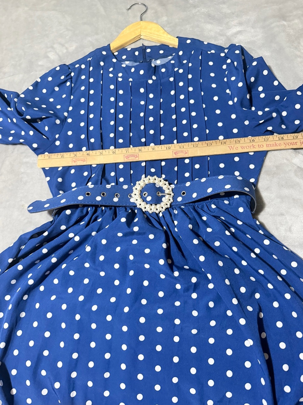 SHEIN Royal Blue Polka Dot Maxi Dress with Decorative Buckle - Picture 7 of 10
